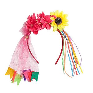 TIARA JUNINA MINI GIRASSOL