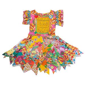 VESTIDO JUNINO BANDEIROLAS CORDEL