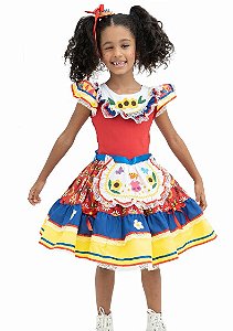 VESTIDO JUNINO GIRASSOL VERMELHO A22