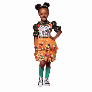 VESTIDO JUNINO BANDEIRINHAS PRE LAR A23