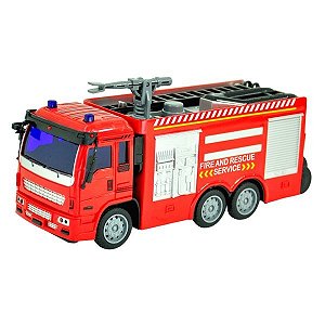 CAMINHAO BOMBEIRO DE CONTROLE REMOTO MONTAVEL COM LUZ