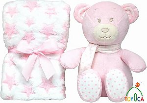 KIT URSINHO COM MANTINHA SONINHO ROSA