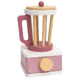 KIT LIQUIDIFICADOR DE MADEIRA COM FRUTAS E CORTE ROSA