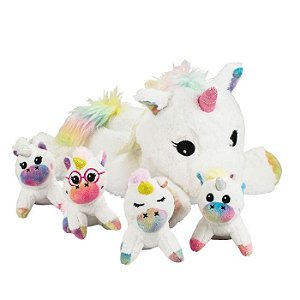 UNICORNIO DE TECIDO C FILHOTES 30CM