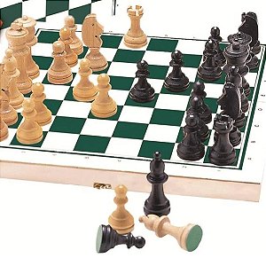 JOGO XADREZ DAMAS MADEIRA