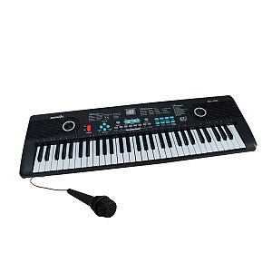 TECLADO MUSICAL 61 TECLAS INICIANTE COM MICROFONE E USB