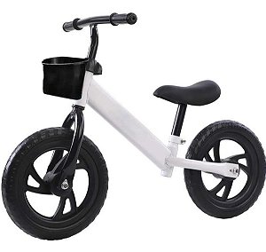 BICICLETA INFANTIL BALANCE 12 SEM PEDAL PNEU EM EVA COR BRANCA