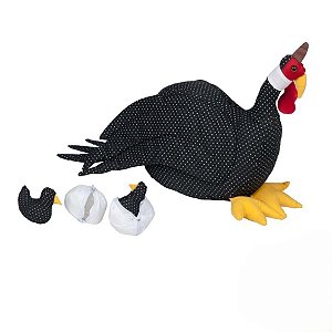 GALINHA DA ANGOLA GRAVIDA COM 2 PINTINHOS