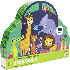 LIVRO QUEBRA CABECA ANIMADO ZOOLOGICO