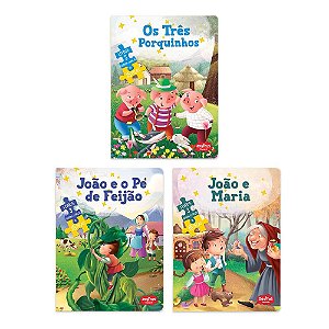 LIVRO COMBO CONTOS DE FADAS COM QUEBRACABECAS OS TRES PORQUINHOS