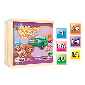 JOGO ALFABETO SILABICO 365 PCS CX MADEIRA