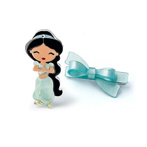 PRESILHA BICO DE PATO PRINCESA GENIO COM LACO VERDE