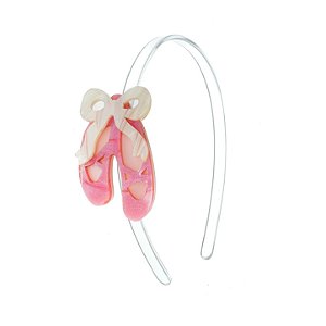 TIARA ARCO SAPATILHA ROSA CLARO TEXTURIZADO C BRILHO