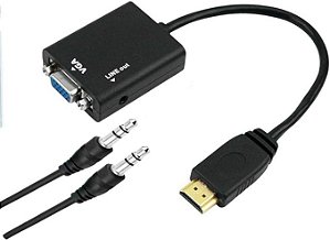 Conversor HDMI para VGA com Saída P2 de áudio