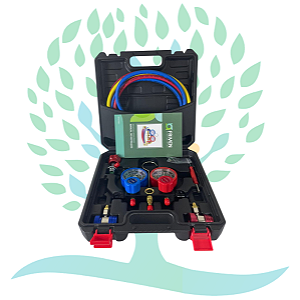 Conjunto Manifold Completo Automotivo R134 C/ Maleta 120Cm C/ Mang. e Engates