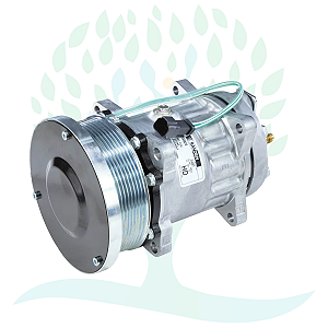 Compressor Sanden 7H15 4487 Caterpillar (8 Orelhas) 8pk 24v Polia 132mm (Orig)