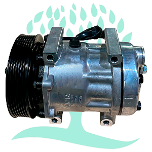 Compressor Sanden 7H15 4470 Caminhão DAF XF105 410/ 460/ 510/ CF360/ CF410 Até 2020 - 24 Volts Polia 7pk 140mm