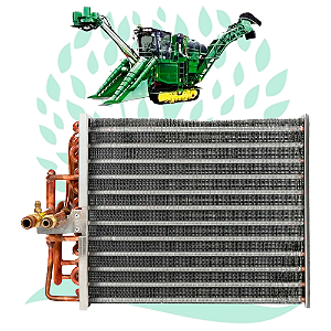 Evaporador Maquina Trator John Deere 3510 / 3520 C / A Tubo Aletas (Cobre) C/Radiador ar Quente