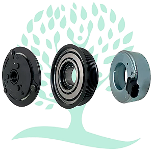 Conjunto Embreagem P/Compressor V5 Renault Master/ Scenic / Megane 12 Volts Polia 6pk