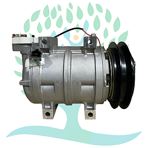 Compressor Zexel DKS15 Máquina Escavadeira John Deere 120D/ 135D/ 160DLC/ 200DLC/ 220DW/ 225DLC - 24V Polia Canal 1B