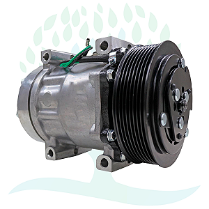 Compressor Sanden 7H15 8044/ 8242/ 8112/ 6028/ 8176 Volvo NH FH FM 1999 Até 2006/ FH/ FM 1998 / 2007 VM 2008 / 2022