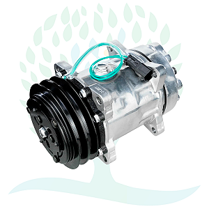 Compressor Sanden 7H15 8045 Orelha Volvo Pá Carregadeira L70/L90/L110/L220/L330/L180 EC210 2A 132MM 24V