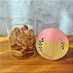 Porta Mantimento Vidro Redondo 750ml Rosa Antigo