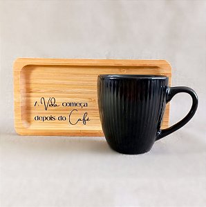 Bandeja Mensageira com Caneca Café Pra Começar