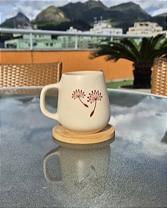 Caneca Dente de Leão com Pires Bambu 260ml