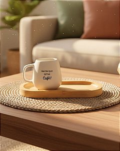 Conjunto Café Gente que Ama Café Canequinha com bandeja