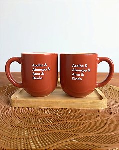 2 Canecas Dindo e Dinda com Bandeja