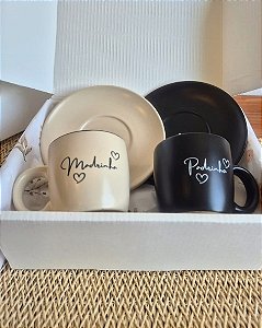 Jogo de Xícaras Café Presente Padrinho Madrinha