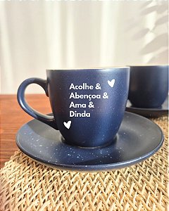 Xícara Chá Azul Presente Madrinha Dinda
