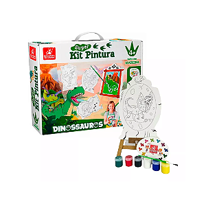 Super Kit de Pintura Dinossauro Brincadeira de Criança