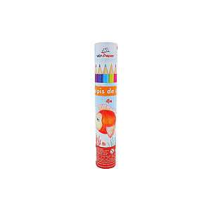 Jogo de Lápis de Cor Eco Tubo 12 Cores em Madeira Wincy