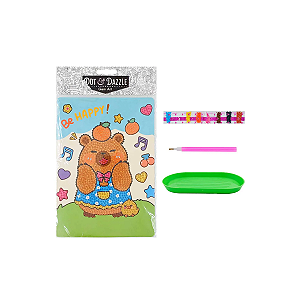 Kit Pintura Diamante Capivara 4 Peças 15x26cm