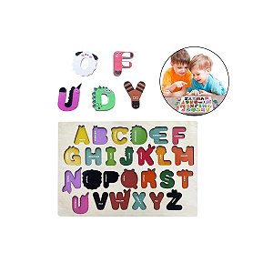 Didático Aprenda Brincando Alfabeto Bichos Brinquedo Montessori