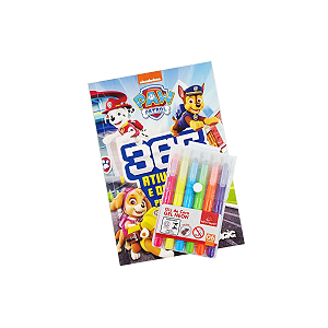 Kit Livro 365 Atividades Patrulha Canina + Giz Cera Neon