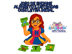 JOGO DE ENCAIXE ALFABETO ILUSTRADAS COM LETRA INICIAL