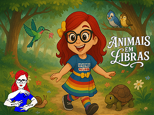 Slide no Power Point Animais em Libras - Animais em seu Habitat