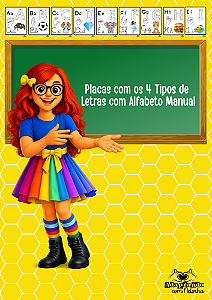 Placas com os 4 Tipos de Letras com Alfabeto Manual - 2026 + Cartaz ampliado