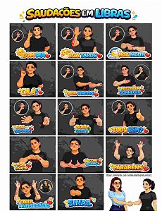 SAUDAÇÕES EM LIBRAS - CARTAZ AMPLIADO E SLIDE