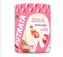 PASTA DE AMENDOIM NUTRATA WHEY SABOR MORANGO 600G