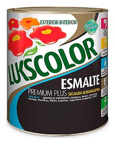 Esmalte Acetinado Base Água Preto 900ml 1/4 - Lukscolor