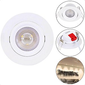 Spot Led Redondo Direcionável 5w 3000k Branco Quente Bivolt