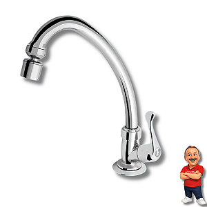 TORNEIRA FAME PREMIUM CROMADA BICA ALTA COZINHA MESA