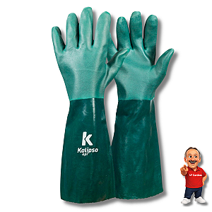 LUVA PVC FORRADA KALIPSO 45CM VERDE