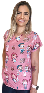 Blusa Pijama Scrub Cirurgico Hospitalar Pediatria Infantil