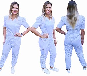 Scrub Hospitalar - Pijama Cirurgico Slim Jogger - Gabardine