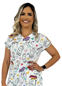 Blusa Pijama Cirúrgico Estampado - Scrub Enfermagem - Flork